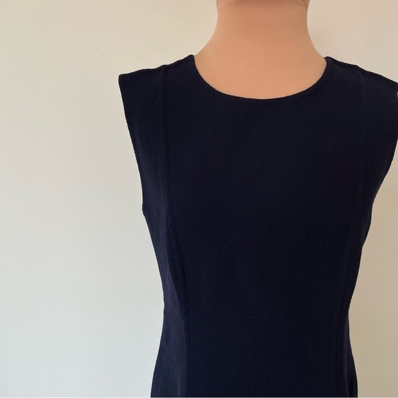 Bill Blass Vintage 1990s Blue Sleeveless Crewneck Knee-Length Shift Dress Size S - Picture 8 of 10